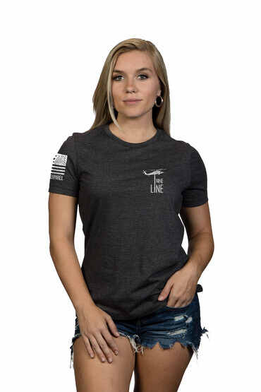 Nine Line We The People Flag Women's Short Sleeve T-Shirt in Charcoal Heather